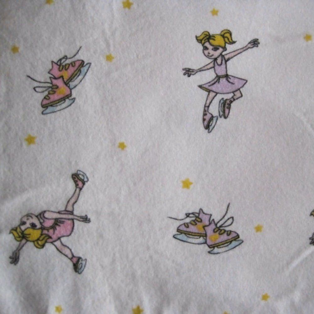 Ice Skater Skating Flannel Cotton Fabric